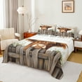 thumbnail image 1 of Manfei Farmhouse Highland Cow Full Size Sheets, Cartoon Farm Animal Bed Sheets, Rustic Wooden Plank Sheet Sets, Luxury Bedroom Decor, 4pcs, 1 of 6