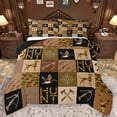 thumbnail image 1 of Manfei Farmhouse Hunting Teens Full Size Comforter Sets, Brown Patchwork Buffalo Bedding Comforter Set, Southwestern Reversible Bedding Sets, Super Cozy Room Decor, 3 Pieces, 1 of 8