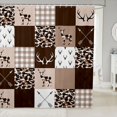 thumbnail image 1 of Manfei Farmhouse Style Moose Shower Curtain 72Wx72L, Rustic Camouflage Bathroom Curtain, White Dark Brown, 1 of 5
