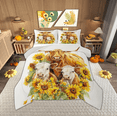 thumbnail image 1 of Manfei Farmhouse Sunflower Child Full Size Comforter Sets, Cartoon Farmhouse Cow Bedding Comforter Set, Kawaii Rustic Animal Reversible Bedding Sets, Lightweight Room Decor, 3-Piece, 1 of 8