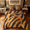 thumbnail image 1 of Manfei Fashion Animal Print Queen Bedding, Tribal Tiger Wildlife Bedding Comforter Set Queen, Orange Dark Brown, Black Reversible, 7 Pieces, 1 of 6