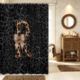 thumbnail image 1 of Manfei Fashion Bow Monogrammed R Shower Curtain 72Wx72L,Cute Bowknot Bathroom Curtain,Black Brown, 1 of 5