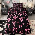 thumbnail image 1 of Manfei Fashion Bow Ribbon Twin Fitted Sheet,Pink Loves Pattern Bedding,2-Piece,1 Fitted Sheet and 1 Pillowcase, 1 of 6