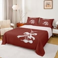 thumbnail image 1 of Homewish Fashion Bowknot Cup Full Size Sheets, Kawaii Cherry Bed Sheets, Maroon Cartoon Theme Sheet Sets, Lightweight Room Decor, 4 Pieces, 1 of 7