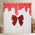 thumbnail image 1 of Manfei Fashion Classic Leopard Bow Blackout Curtains,Watercolor Cream Drip Window Curtains Pack of 2 (38x45 Each), 1 of 6