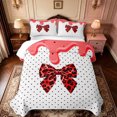 thumbnail image 1 of Manfei Fashion Classic Leopard Bow Quilt Full,Watercolor Cream Drip Full Bedspread Sets,3pcs,1 Coverlet and 2 Pillowcases, 1 of 7