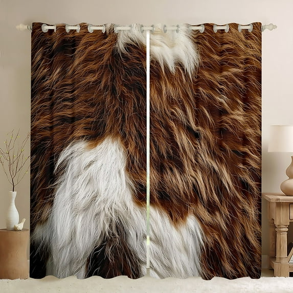 Manfei Fashion Cow Print Curtains Pack of 2 (42x84 Each) for Adult, Rustic Farmhouse Curtains Blackout, Countryside Animal Bedroom Curtains, Window Curtains Bedroom Decor