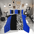 thumbnail image 1 of Manfei Fashion Geometric Striped Bedding Comforter Set, Leopard Cheetah Print Twin Comforter Sets, Modern Abstract Style Reversible Bedding Set, Lightweight Room Decor, 2-Piece, 1 of 8