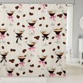 thumbnail image 1 of Manfei Fashion Goblet Pattern Shower Curtain 72Wx84L,Pink Coquette Bowtie Bathroom Shower Curtain, 1 of 5