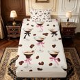 thumbnail image 1 of Manfei Fashion Goblet Pattern Twin Fitted Sheet,Pink Coquette Bowtie Bedding,2 Pieces,1 Fitted Sheet and 1 Pillowcase, 1 of 6