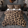 thumbnail image 1 of Homewish Fashion Leopard Print Twin Bedding Sets 7-Piece for Men, Cheetah Animal Bedding Comforter Set, Chic Brown Polkadots Reversible Sheet Sets, Super Cozy Room Decor, 1 of 7