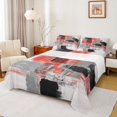 thumbnail image 1 of Manfei Fashion Red Artwork Queen Sheet Sets for Adult, Square Abstract Flat Sheet, Vintage Oil Printing Queen Fitted Sheet, Luxury Bedroom Decor, 4-Piece, 1 of 6