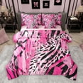 thumbnail image 1 of Manfei Fashion Zebra Print Bedding Comforter Set 7pcs, Pink Leopard Cheetah King Bedding Sets, Teens Kids Adult Female Reversible Bed Sheets, Luxury Bedroom Decor, 1 of 7