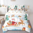 thumbnail image 1 of Manfei Father Christmas 7 Pieces Bedding Comforter Set,Xmas Reindeer Full Bedding Set,Happy New Year Fitted Sheet Flat Sheet For Girls,Microfiber Bedroom Decor Reversible, 1 of 8
