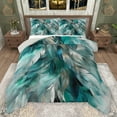 thumbnail image 1 of Manfei Feather Bedding Comforter Set,Modern Art Twin Comforter Sets,Cyan White Bedding Set For Teens,Super Cozy Room Decor Reversible,2-Piece, 1 of 8