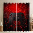 thumbnail image 1 of Manfei Female Men Black Gamepads Blackout Curtains Set of 2 (52x84 Each),Gothic Spider Web Window Curtains,Video Game Curtains and Drapes,Ultra Soft Home Decor, 1 of 6