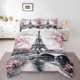 thumbnail image 1 of Manfei Female Men Eiffel Tower 3 Pieces Queen Comforter Set,Romantic Paris Ultra Soft Bedding Sets,Happy Valentine's Day Bedding Comforter Set Breathable,Luxury Bedroom Decor,Reversible, 1 of 8