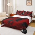 thumbnail image 1 of Manfei Female Men Oil Painting Graffiti Twin Sheet Sets 3pcs,Black Red Twin Fitted Sheet Microfiber,Vintage Aesthetic Breathable Flat Sheet,Lightweight Room Decor, 1 of 7