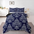 thumbnail image 1 of Manfei Female Men White Damask 3 Pieces Queen Comforter Set,Bohemian Hippie Ultra Soft Bedding Sets,Boho Traditional Flower Bedding Comforter Set Breathable,Luxury Bedroom Decor,Reversible, 1 of 8