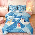 thumbnail image 1 of Manfei Festive Christmas 7-Piece Twin Bedding,Snowman Penguin Deer Animals Bedding Comforter Set,Blue White,Christmas Reversible, 1 of 6
