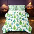 thumbnail image 1 of Manfei Festive Christmas Tree 7-Piece Twin Bedding,Traditional Polka Dot Bedding Comforter Set,Green White,Christmas Reversible, 1 of 6