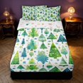 thumbnail image 1 of Manfei Festive Christmas Tree Zipper Twin Comforter Sets with Fitted Sheet and 2 Pillowcases,Traditional Polka Dot Zipper Bedding Set,Green White,Christmas Reversible,4pcs, 1 of 8