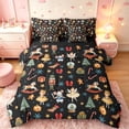 thumbnail image 1 of Manfei Festive Nutcracker 7-Piece King Bedding,Christmas Tree Gingerbread Men King Bed in a Bag,Black Red,Black Reversible, 1 of 6