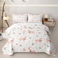thumbnail image 1 of Manfei Festive Reindeer Bed Spread Queen,Traditional Christmas Ball Queen Coverlet Set,Light Pink,3-Piece,1 Quilt and 2 Pillowcases, 1 of 7