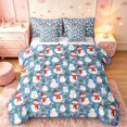 thumbnail image 1 of Manfei Festive Snowman 7 Pieces Full Size Bedding Sets,Traditional Christmas Tree Full Size Bed in a Bag,White Blue,Christmas Reversible, 1 of 6