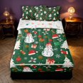 thumbnail image 1 of Manfei Festive Snowman Zipper Twin Comforter Sets with Fitted Sheet and 2 Pillowcases,Traditional Christmas Tree Santa Hat Zipper Bedding Set,Christmas Reversible,4pcs, 1 of 8