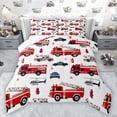 thumbnail image 1 of Manfei Fire Engine Queen Comforter Set,Modern Aircraft Airplane Bedding Sets,Red White Bedding Comforter Set For Boys,Microfiber Bedroom Decor Reversible,3 Pieces, 1 of 8