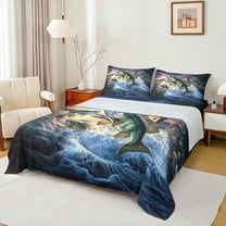 Manfei Fishing And Hunting Twin Sheet Sets,Lake Fish Twin Fitted Sheet,Ocean Fish Flat Sheet For Teens Boys,Breathable Home Decor,3-Piece