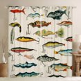thumbnail image 1 of Manfei Fishing Bass Fish Curtains Pack of 2 (42x84 Each) for Kids, Farmhouse Fishhook Curtains Blackout, Retro Lodge Cabin Bedroom Curtains, Living Room Curtains Decor, 1 of 6