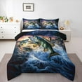 thumbnail image 1 of Manfei Fishing And Hunting Bedding Comforter Set,Lake Fish Twin Comforter Sets,Ocean Fish Bedding Set For Teens Boys,Breathable Home Decor Reversible,2-Piece, 1 of 7