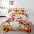 thumbnail image 1 of Manfei Flamingo Bedding Comforter Set,Happy Fall Twin Comforter Sets,Brustic Pumpkin Sunflower Maples Bedding Set For Teens,Luxury Bedroom Decor Reversible,2pcs, 1 of 8