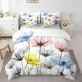 thumbnail image 1 of Feelyou Floral Bedding Comforter Set 7 Pieces for Teens Adult, Watercolor Full Bedding Set, Cartoon Flower Fitted Sheet Flat Sheet, Lightweight Bedroom Decorative, 1 of 7