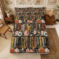 thumbnail image 1 of Manfei Floral Books Fitted Sheet Queen 3-Piece,Spring Garden Bedding,1 Fitted Sheet and 2 Pillowcases, 1 of 6