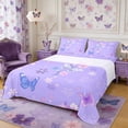 thumbnail image 1 of Manfei Floral Butterfly King Sheets 4pcs,Romantic Flowers Bedding,1 Flat Sheet,1 Fitted Sheet and 2 Pillowcases, 1 of 6