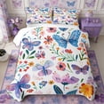 thumbnail image 1 of Manfei Floral Butterfly Twin Quilt Set 2 Pieces,Romantic Flowers Twin Coverlet Set,1 Bedspread and 1 Pillowcase, 1 of 7
