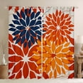 thumbnail image 1 of Manfei Floral Dahlia Curtains and Drapes (38x45),Geometric Geometric Flower Blackout Curtains for Bedroom,Orange Blue White Curtains Pack of 2 (38x45),Microfiber Bedroom Decor, 1 of 6