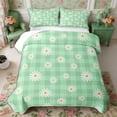 thumbnail image 1 of Manfei Floral Daisy Twin Quilt Set 2 Pieces,Geometric Plaid Twin Coverlet Set,1 Bedspread and 1 Pillowcase, 1 of 7