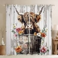 thumbnail image 1 of Manfei Floral Highland Cow Black Out Curtains for Boys Girls,Farmhouse Animal Curtains Pack of 2 (42x63 Each),Vintage Aesthetics Bedroom Curtains,Luxury Bedroom Decor, 1 of 6