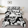 thumbnail image 1 of Manfei Floral Skull 2pcs Bedding Comforter Set,Chic Flower Twin Comforter Sets,Gothic Style Breathable Bedding Set,Lightweight Teenager Bedroom Decor,Reversible, 1 of 8