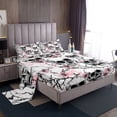 thumbnail image 1 of Manfei Floral Skull Bed Sheets King,Grey Pink King Sheet Sets,Happy Halloween Bedding Sets King Size,Breathable Gothic Room Decorative,4pcs, 1 of 6