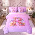 thumbnail image 1 of Manfei Flower Butterfly Letter R Twin Bedding Sets for Girls, Cute Initial Bedding Comforter Set, Pink Reversible, 7pcs, 1 of 7