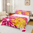 thumbnail image 1 of Manfei Flower Floral Bed Sheets Set Twin Size,Boho Dahlia Bedding Sets Twin Size,Pink Yellow Red Bed Sheets Twin,Ultra Soft Bedroom Decoration,3 Pieces, 1 of 7