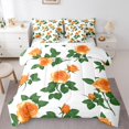 thumbnail image 1 of Manfei Flower Floral Bedding Comforter Set 7-Piece,Spring Graden King Bedding Sets,Orange Green White Bed Sheets For Girl,Super Cozy Room Decor,Reversible, 1 of 8