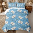 thumbnail image 1 of Manfei Flowers Books Twin Quilt Set 2 Pieces,Kawaii Daisy Twin Coverlet Set,1 Bedspread and 1 Pillowcase, 1 of 7