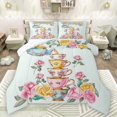 thumbnail image 1 of Manfei Flowers Teatime Party Bedding Comforter Set 2pcs for Girls Boys,Romantic Vintage Aesthetics Twin Comforter Sets Microfiber,Floral Rose Fruit Breathable Bedding Set,Luxury Bedroom Decor, 1 of 8