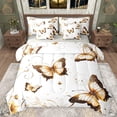 thumbnail image 1 of Manfei Flying Butterflies Boy Girl Bedding Comforter Set 7pcs,Exotic Style Queen Bedding Sets Super Cozy,Dreamy Princess Queen Sheet Sets,Super Cozy Room Decor,Reversible, 1 of 8